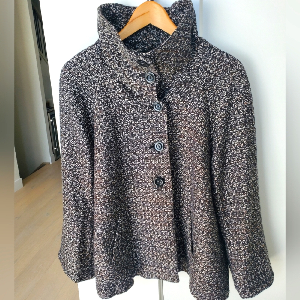 Women's Black and Gray Pea Coat